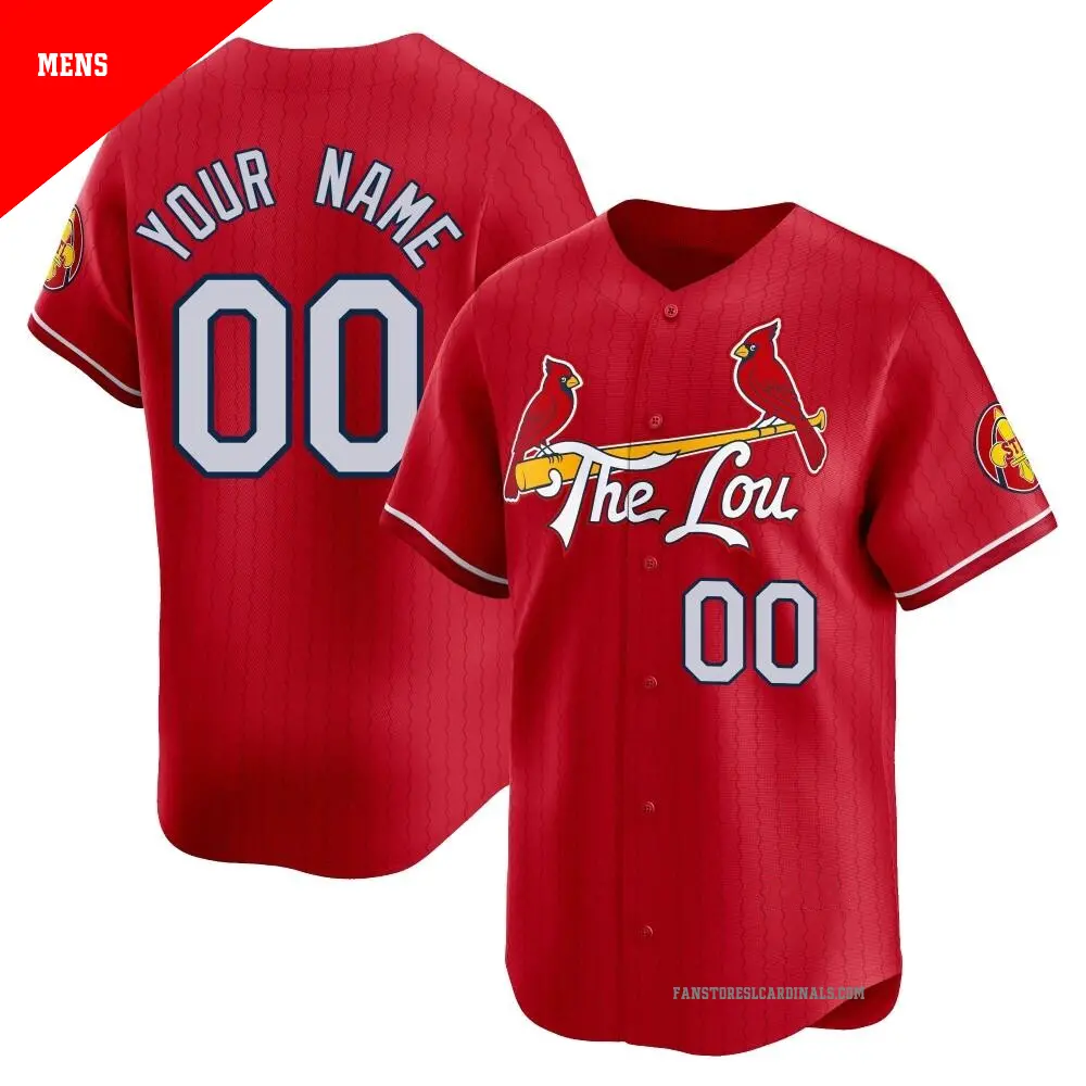 Men's ＃00 Custom St. Louis Cardinals Red Limited 2024 City Connect Jersey
