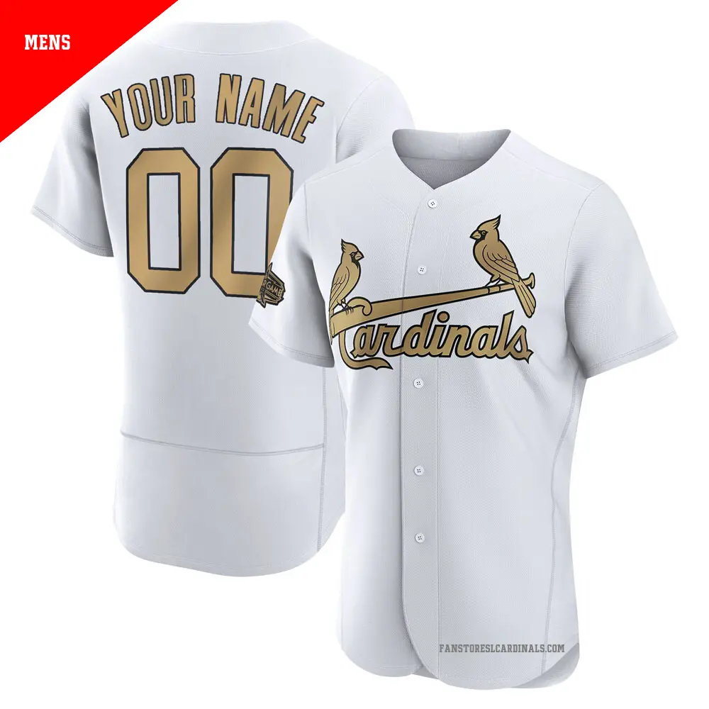 Men's ＃00 Custom St. Louis Cardinals White Game Authentic 2022 All-Star Jersey