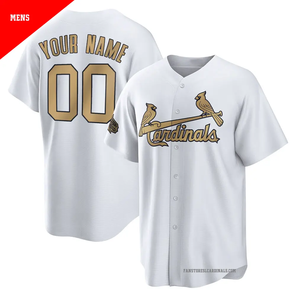 Men's ＃00 Custom St. Louis Cardinals White Game Replica 2022 All-Star Jersey