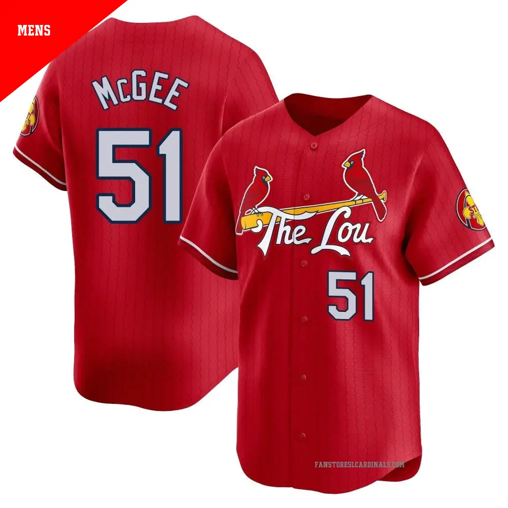 Men's #51 Willie McGee St. Louis Cardinals White Replica Home Jersey