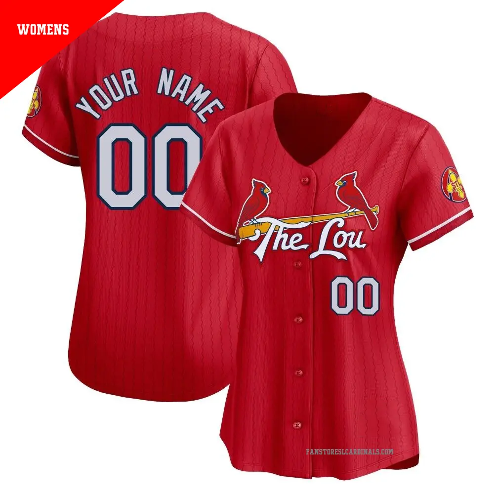 Women's ＃00 Custom St. Louis Cardinals Red Limited 2024 City Connect Jersey