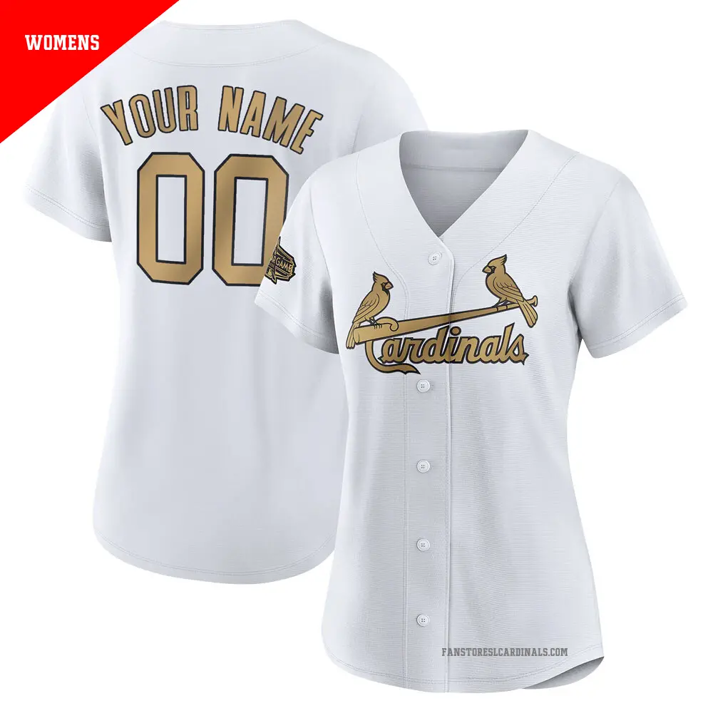 Women's ＃00 Custom St. Louis Cardinals White Game Authentic 2022 All-Star Jersey