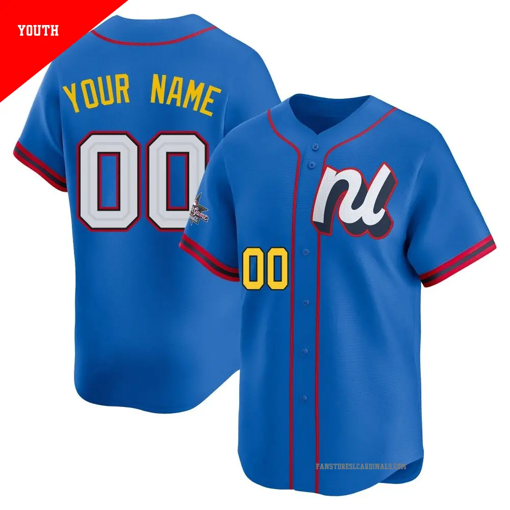 Youth ＃00 Custom St. Louis Cardinals Blue Limited National League 2025 All-Star Edition Jersey